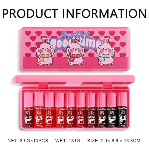 10 Colors Lip Tint Stain Set, Korean Lip Gloss Set, Watery Mini Liquid Lipstick Long lasting, Transfer-Proof, Multi-Use Lip and Cheek Tint, Lipgloss Set for Teenage Girls and Women thumbnail 7