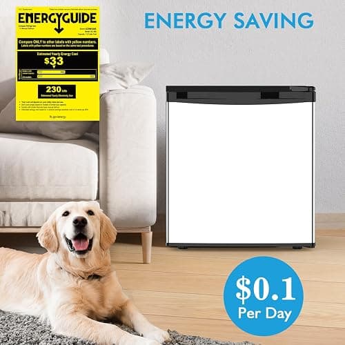 COWSAR 1.7 Cu.Ft Mini Fridge with Freezer, Compact Refrigerator with 7 Temperature Settings, Energy-efficient Low Noise Small Refrigerator Suitable For Dorm, Office, Bar, RV (Stainless Steel Silver) thumbnail 3