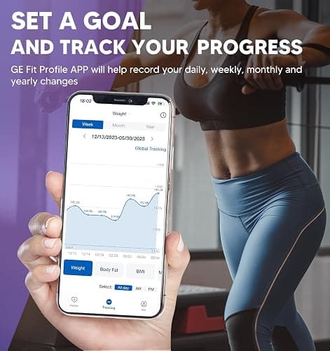 GE Smart Scale for Body Weight: 8-Electrode Digital Bathroom Scale for Weight Fat BMI Muscle Mass Full Body Composition Analyzer 27 Measurements Bluetooth Highly Accurate Weighing Machine, 400 lbs thumbnail 7