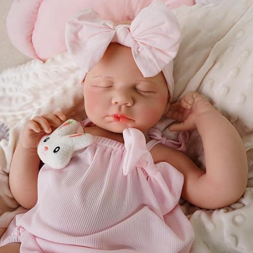 KUICEO Reborn Baby Dolls that Lifelike -18.5 inch Full Body Silicone Sleeping Baby Girl Handmade Face Realistic Body Details for Children Gift thumbnail 7