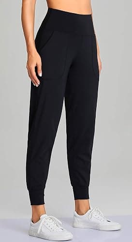 Oalka Women's Joggers High Waist Yoga Pockets Sweatpants | Stretchy, Comfortable, Lightweight, Sports, Workouts, Running, Gym, Casual, Athletic, Travel Trousers For Women thumbnail 2