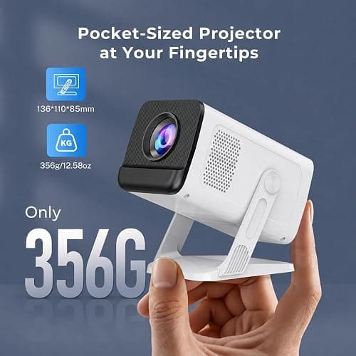 Built-in Apps 1080P 4K Support Mini Projector with Android 14, Phone Remote | Portable Smart Projector with WiFi 6 and Bluetooth 5.4 for Bedroom Auto Keystone Compatible with Netflix/iOS/HDMI/TV Stick X1 thumbnail 10