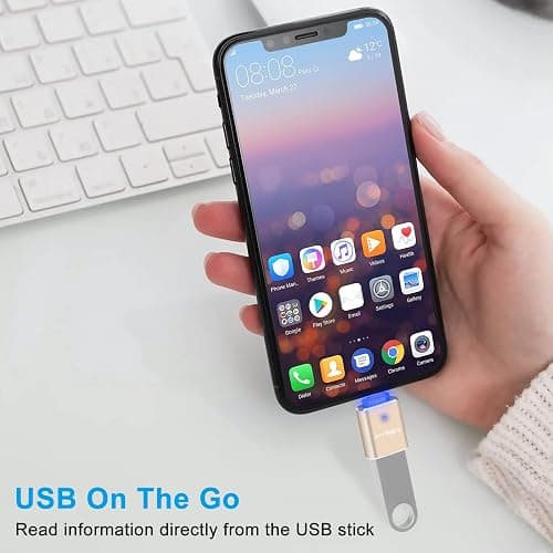 USB C to USB Adapter(2 Pack), USB C Male to USB 3.0 Female Adapter OTG Converter Compatible with MacBook Pro 2019/2018/2017,MacBook Air 2018 and More Type-C Devices, Gold thumbnail 6