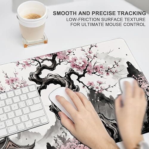 Rcege XL Gaming Mouse Pad with Non-Slip Rubber Base Waterproof Desk Mat | Stitched Edges, Smooth Glide, Extended Desk Pad, Fits Keyboard & Mouse, for Gaming and Home Office thumbnail 5