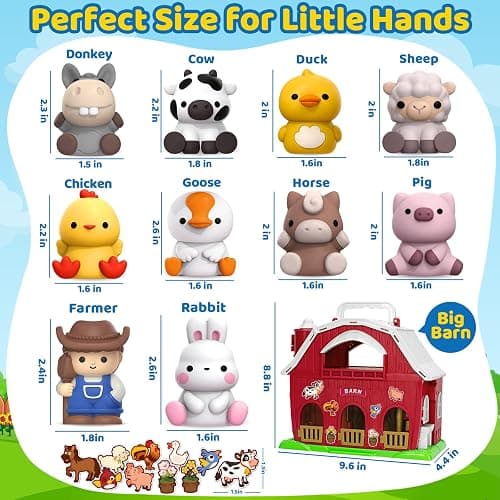 KMUYSL Toys for 1 2 3 Years Old Boys Girls, Big Red Barn Farm Animal Playset for Boys Girls, Learning Montessori Toys, Christmas Birthday Easter Gift for Baby Kids Toddlers Age 12-18 Months thumbnail 3