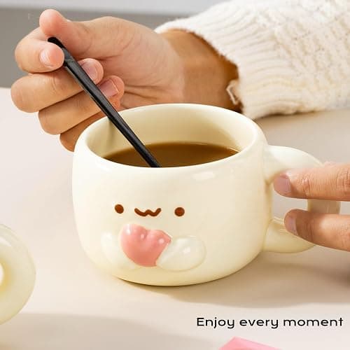 Cute Funny Coffee Mugs Valentines Day Mug Anime Cup For Women, Unique Anniversary Engagement Couple Gifts For Him And Her, Kawaii Mr And Mrs Gifts (Heart) thumbnail 2