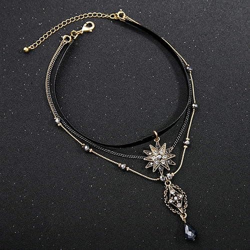 Casvno Choker Necklaces for Women, Layered Stars Pendant Necklace Jewelry thumbnail 3