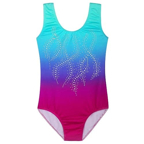 Nutyomi Girls Gymnastics Leotards One Piece Sparkles Rainbow Stars Butterfly Dance Gymnastics Outfits for Girls 2-10 Years - Image 1