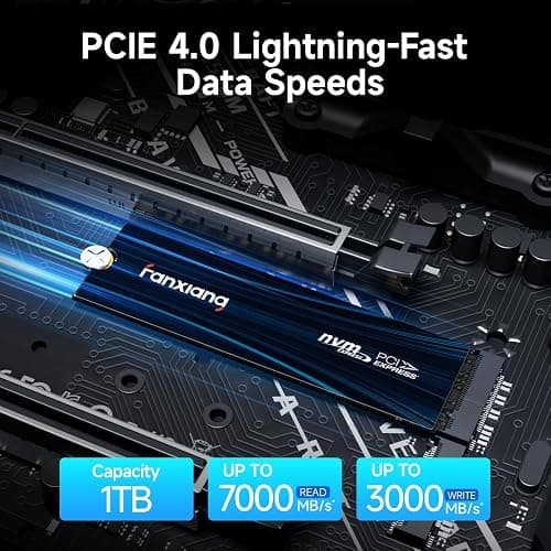 fanxiang 1TB NVMe SSD PCIe Gen 4 Gaming SSD for PS5, Up to 7000MB/s M.2 2280 SSD Compatible with PS5 Storage Expansion, Internal Solid State Drive for Gamers, Professionals, Creators S880E thumbnail 4