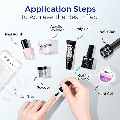 Morovan Nail Dehydrator and Primer with Gel Base & Top Coat Set 5PCS Professional Fast Dry Acid Free Supplies Primer and Chrome Proof No Wipe Matte Top Coat for Acrylic & Gel Nail Polish Gifts thumbnail 2