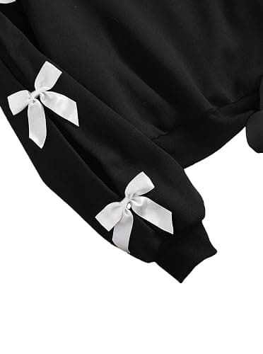 Ecolala Girls Sweatshirt Cute Bow Tie Long Sleeve Crewneck Pullover Top Casual Fall Winter thumbnail 3