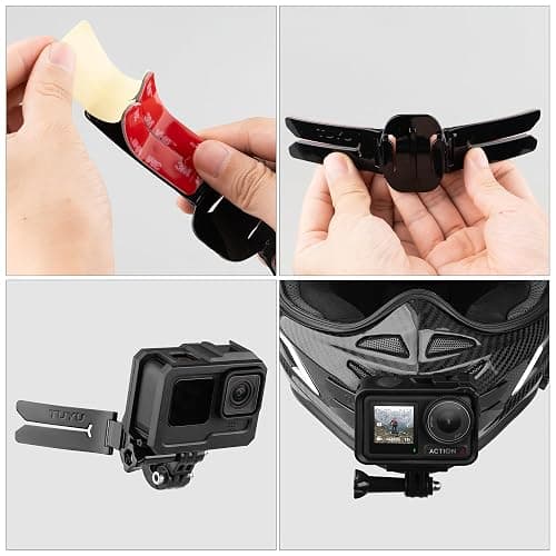 Helmet Chin Mount for Action Cameras, Universal GoPro Chin Mount with Straps, Compatible with GoPro Hero, Insta360, DJI Osmo Action, Motorcycle Full Face Helmets thumbnail 5