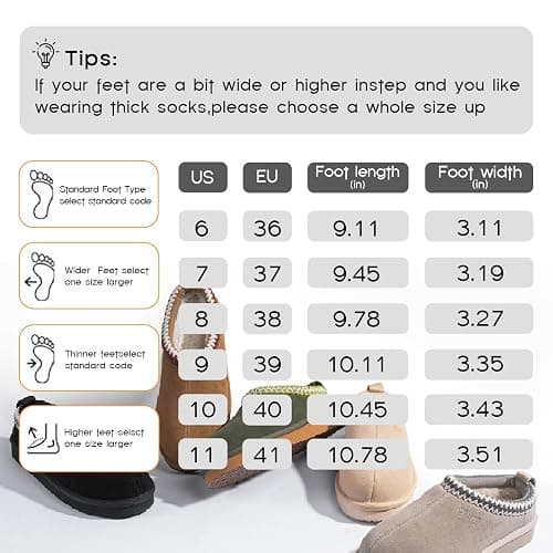 FITORY Women's Suede Slippers, Fuzzy Comfort Faux Fur Lined Slip on Mini Boots, Winter Casual Flat Shoes for Outdoor Indoor House Size 6~11 thumbnail 6