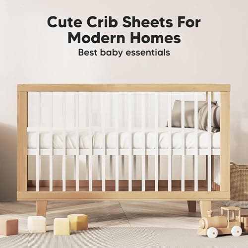 2-Pack Crib Sheets for Boys, Girls - Viscose Derived from Bamboo Fitted Crib Sheet, Baby Crib Sheets Neutral, Crib Mattress Sheet, Toddler Bed Sheets, Baby Sheets for Crib Fitted Sheets(Khaki) - Khaki thumbnail 8