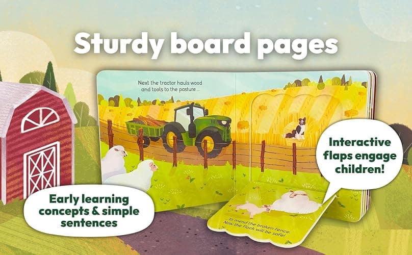 John Deere Kids Farm Friends Lift-a-Flap Board Book - Busy Tractor Helps Its Friends on the Farm thumbnail 3