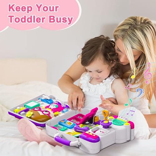 Montessori Busy Board for 1-2 Year Old Girl Gift,Musical Toys for Toddlers 1-3 Year,Educational Fine Motor Baby Toys for 12 18 Months,Perfect for Preschool or Travel,Birthday Gift for 1+Year Old Girl thumbnail 8