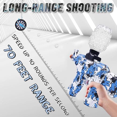 Electric Gel Ball Blaster 160+ FPS High Speed with Goggles, Rechargeable Gel Ball Splatter Toy - Shooting Team Game Outdoor Activities Party Gift for 14 Age Up (Blue) thumbnail 5