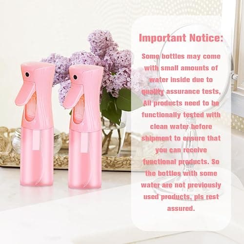Spray bottles, Spray Water Bottle Fine Mist Refillable, Continuous Spray Bottle for Hair, Skin Care, Planting, Showering Pets, Travel, Cleaning & Home (Pink) thumbnail 6