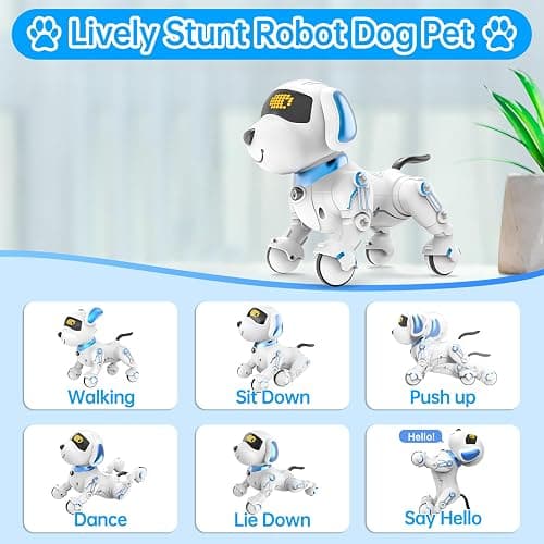 Dwi Dowellin Robot Dog for Kids 8-12,Remote Control Smart Robotic Dogs Pet Puppy Robotic Toy,Interactive Touch Walking Talking Toys for Boys Girls Christmas Birthday Gifts thumbnail 5