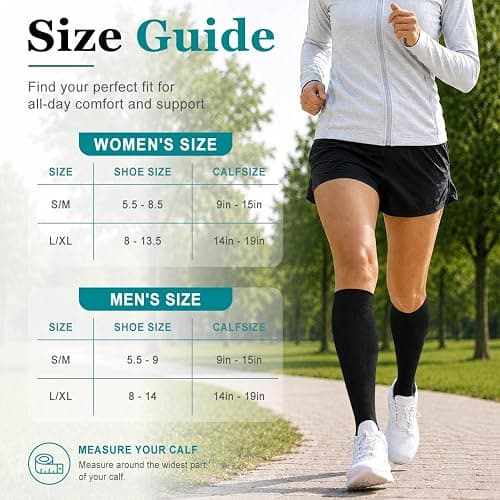 COOLOVER Copper Compression Socks for Women and Men(6 Pairs)-Best Support for Running, Athletic, Travel thumbnail 7