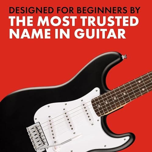 Fender Squier Debut Series Stratocaster Electric Guitar Kit, Beginner Guitar Kit, with 2-Year Warranty, with Padded Gig Bag, Frontman 10G Amp, Strap, and More, Includes Free Lessons, Black thumbnail 5