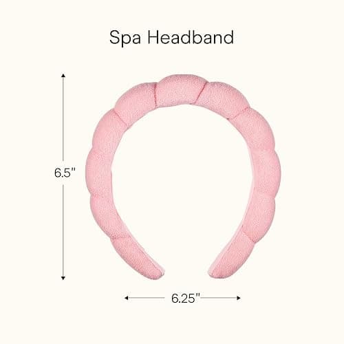 Conair Spa Makeup and Face Washing Headband, Pink Bubble Design, 1 Count, Ultra-Absorbent Microfiber Headband for Washing Face, Soft Terry Cloth, No-Squeeze, No-Pull Band Gentle on Hair and Head thumbnail 6
