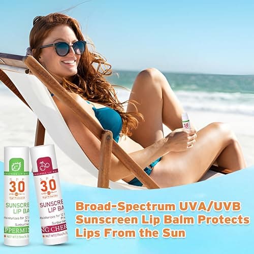 SPF 30 Sunscreen Lip Balm, Bulk Travel Size-64 Pack, Hydrating with Vitamin E & Coconut Oil- 8 Flavors thumbnail 7