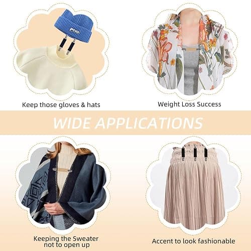 6 Pieces Dress Clips Back Cinch Set,5.5inch Scarf,Sweater,Clothes,Shawl,Retro Cardigan Collar,Travel Hat,Dress Shirt Brooch Clip for Women Girl Decor thumbnail 7
