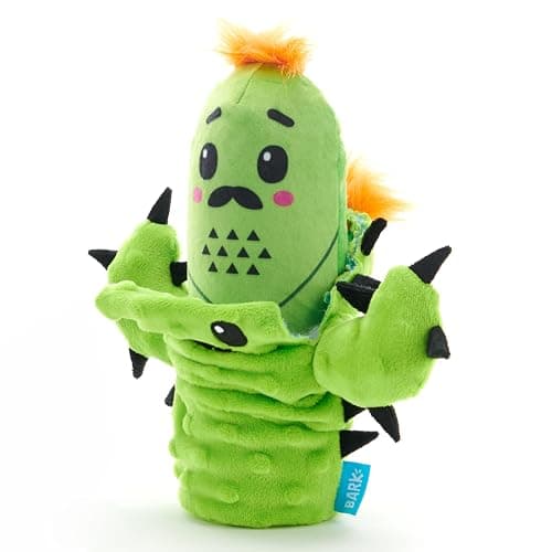 Barkbox 2 in 1 Interactive Plush Dog Toy - Rip and Reveal Toy for Dogs and Puppies - Stimulating Squeaky Pet Toys | Prickly Pete (Small) - Image 1