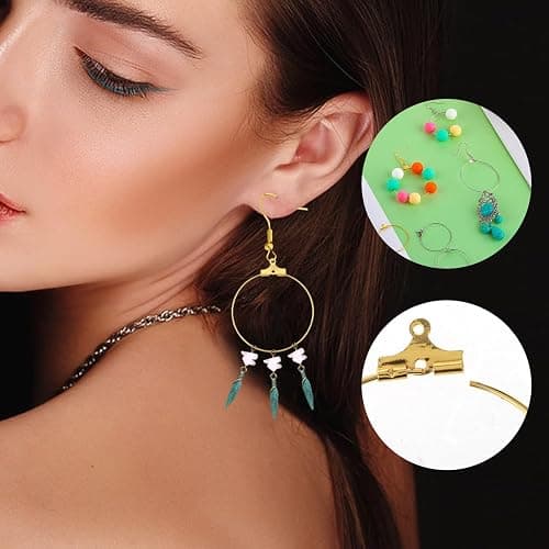 200PCS Earring Making Kit - Beading Hoop Finding, Open Hoops Bulk Wire for DIY Jewelry Craft Supplies - Teardrop and Round thumbnail 5