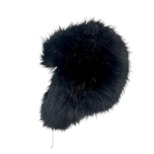 YFJNV Y2K Faux Fur Russian Hat, Soft, Warm Winter Trapper Hat with Earmuffs for Men and Women thumbnail 4