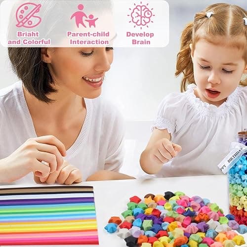 Phinus 2060 Sheets Origami Paper - 27 Color Assortment, Double Sided Star Paper Strips for DIY Hand Art Crafts thumbnail 2