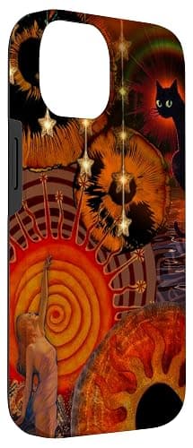 Aesthetic Bohemian Boho Whimsy Twee Cat Sun Celestial Case for iPhone 14 thumbnail 3