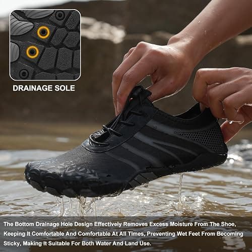 Hike Barefoot Shoes for Womens Men,Quick Dry Water Shoes,Beach Pool Aqua Swim Surf Hiking Walking Shoe,Non-Slip Athletic Footwear Wide Toe Water Shoe thumbnail 5