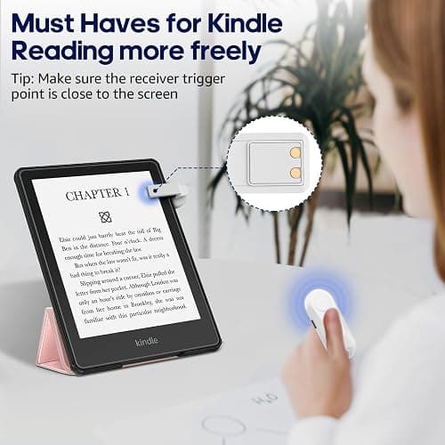 DATAFY Remote Control Page Turner for Kindle Paperwhite Oasis Kobo eReaders, Camera Camcorder Remote Controls, Page Turner Clicker for ipad Tablets Reading Novels with Wrist Strap Storage Bag thumbnail 2