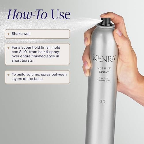 Kenra Professional Volume Spray 25 | Super Hold Finishing & Styling Hairspray | Flake-free & Fast-drying | Wind & Humidity Resistance | All Hair Types thumbnail 5