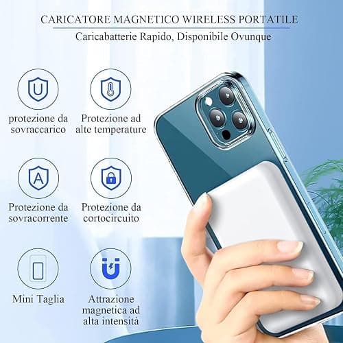 Batterie Externe, 10000mAh Power Bank Magnétique Charge Rapide ，PD 22.5W Chargement sans Fil,Chargeur Portable Compatible pour Samsung/Huawei/iOS16/15/14/13/12/Pro/Pro Max/Android thumbnail 6