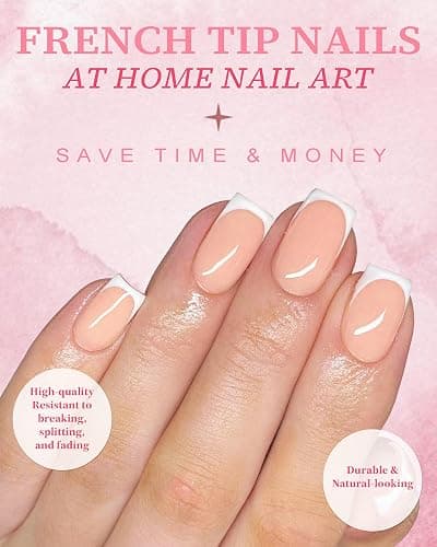 AddFavor French Tip Press on Nails Short Square - 240pcs White French Tip Nails with Nail Glue & Adhesive Tabs, 10 Sizes Glue on Nails for Women & Girls Fingernails Manicure thumbnail 4