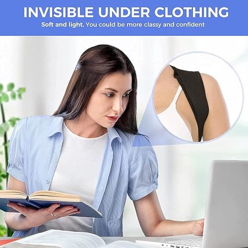 Posture Corrector for Women and Men, Back Brace Adjustable Upper Posture Support, Back Support, Comfortable Back Straightener Support for Clavicle Support, and Providing Pain Relief from Neck (Large) thumbnail 4