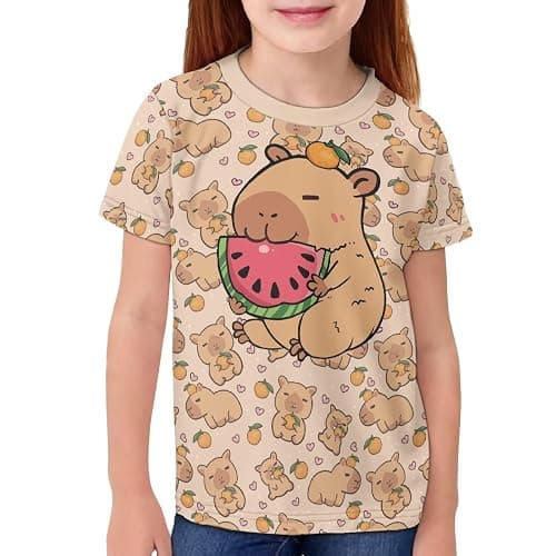 Xhuibop Kids Tshirts Girls Boys 3-16 Years Summer Clothes for Teens Loose Fitting Tops thumbnail 5