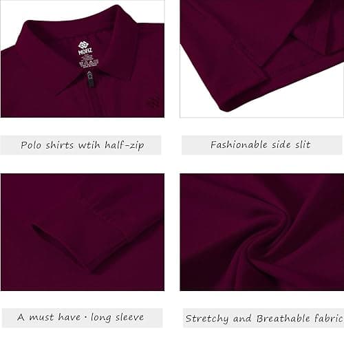 JINSHI Women's Golf Polo Shirt Long Sleeves Zip Up Sport Active Shirts Quick Dry Athletic T-Shirt Casual Tennis Tops Slim Fit thumbnail 6