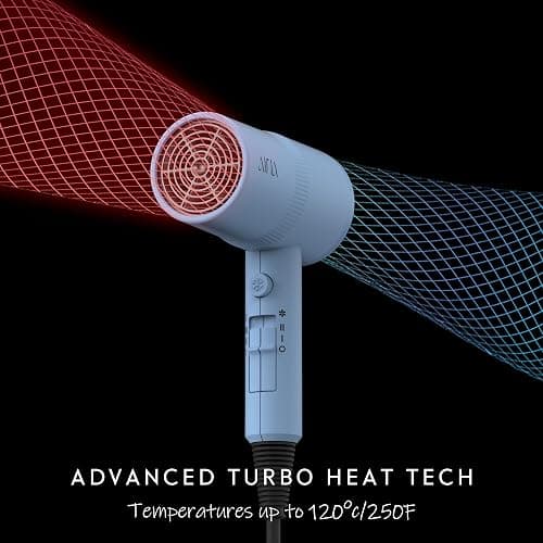 AINA Diffuser Hair Dryer Full-Featured Blow Dryer 110V/1600W(Baby Blue) | 3 Heat/2 Speed;Cold shut button;Lightweight;Compact Size;High Temp;Low Airflow;Same Results;Less Expense thumbnail 4