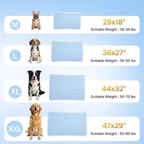 ZOMISIA Cooling Mat for Medium Dogs - Thin Portable Pet Cooling Pad, Breathable and Washable Cool Fiber with Non-Slip Bottom, Outdoor Use for Summer, 29x18, Blue thumbnail 3