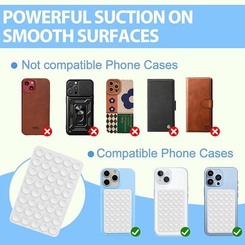 2 Pack Silicone Octo Cup Buddy Sticky Grip Holder for Cellphone, Silicone Suction Cup Phone Case Mount Double Sided, Hands-Free Phone Accessories Strong Grip Holder for Selfie and Video (Dark White) thumbnail 5