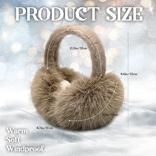 Stcylzfu 2 Pcs Ear Muffs for Winter Women Soft Cute Earmuffs Fluffy Outdoor Ear Warmers for Women Girls thumbnail 2