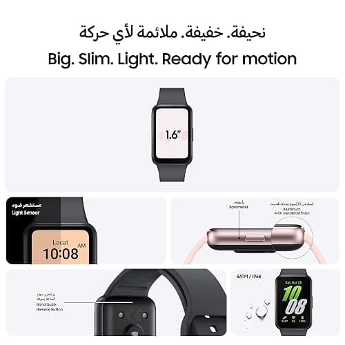 Samsung Galaxy Fit3 Light and Sleek Fitness Band, 13 Days Battery, 100+ Exercises and Sleep Tracking, Dark Gray (Black) - Gray thumbnail 2