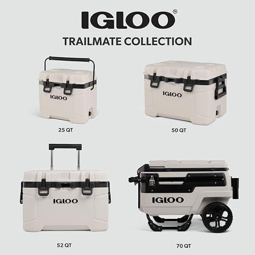 Igloo Trailmate 52Qt Wheeled Cooler, Insulated Hard Shell Ice Chest, Bone thumbnail 9