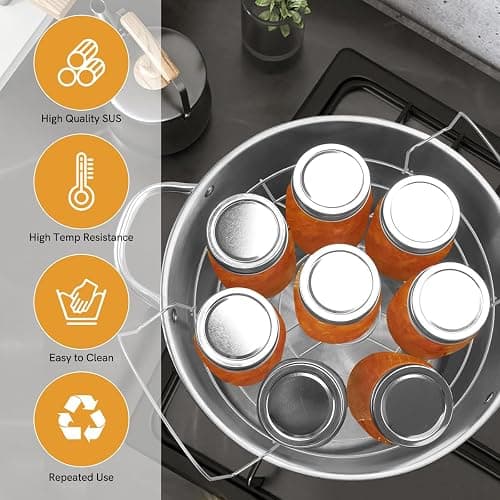 BriSunshine 21.5 QT Stainless Steel Canning Pot with Lid, Rack & Canning Tools Set, Canning Supplies Kit Water Bath Canner for Beginner thumbnail 8