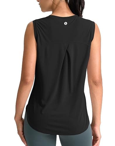 SANTINY Women's Sleeveless Workout Tops Breathable Lightweight Active Tennis Yoga Shirts Athletic Running Tank Tops for Women - Image 1