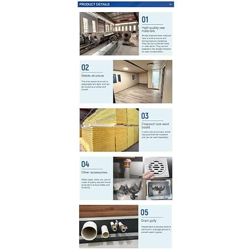 2 Story Granny Flat Expandable House Prefab Tiny Home Steel Container House Expandable Modular Villa Mobile Prefabricated Home Portable Trailer House Villa with Full Equipped Bathroom & Kitchen thumbnail 6